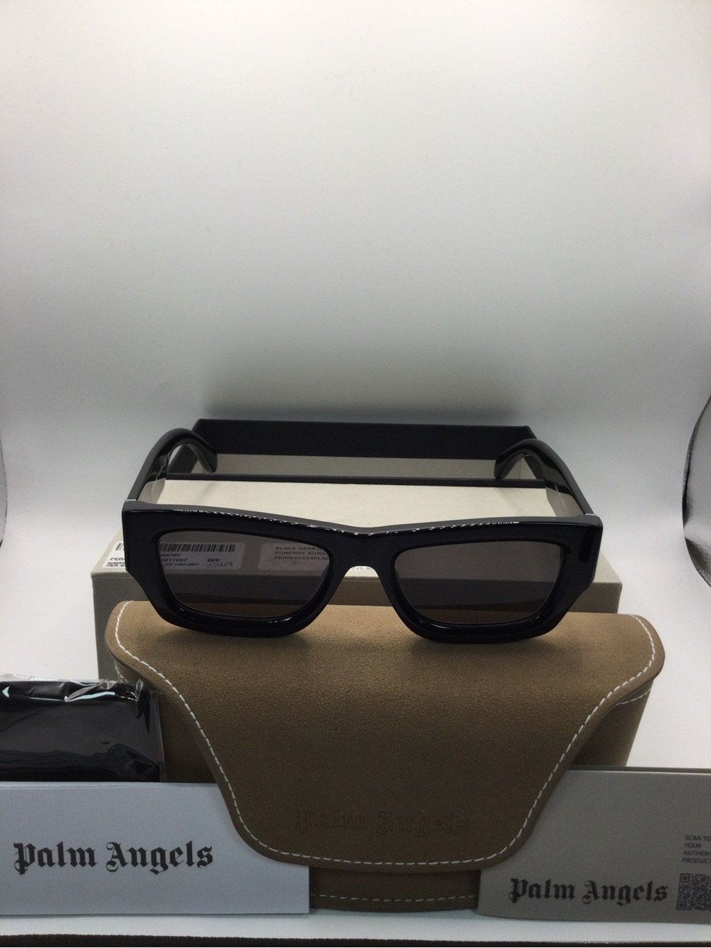 Palm Angels Black Frame Sunglasses with Dark Grey Lenses